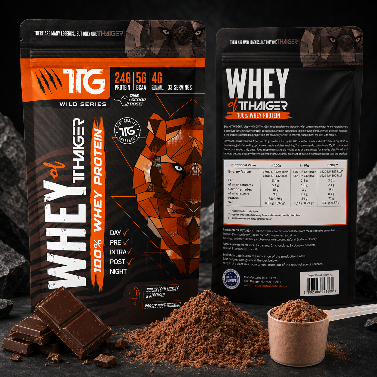 Thaiger Wild Series 100% Whey Protein - 24g Protein (33 Servings)