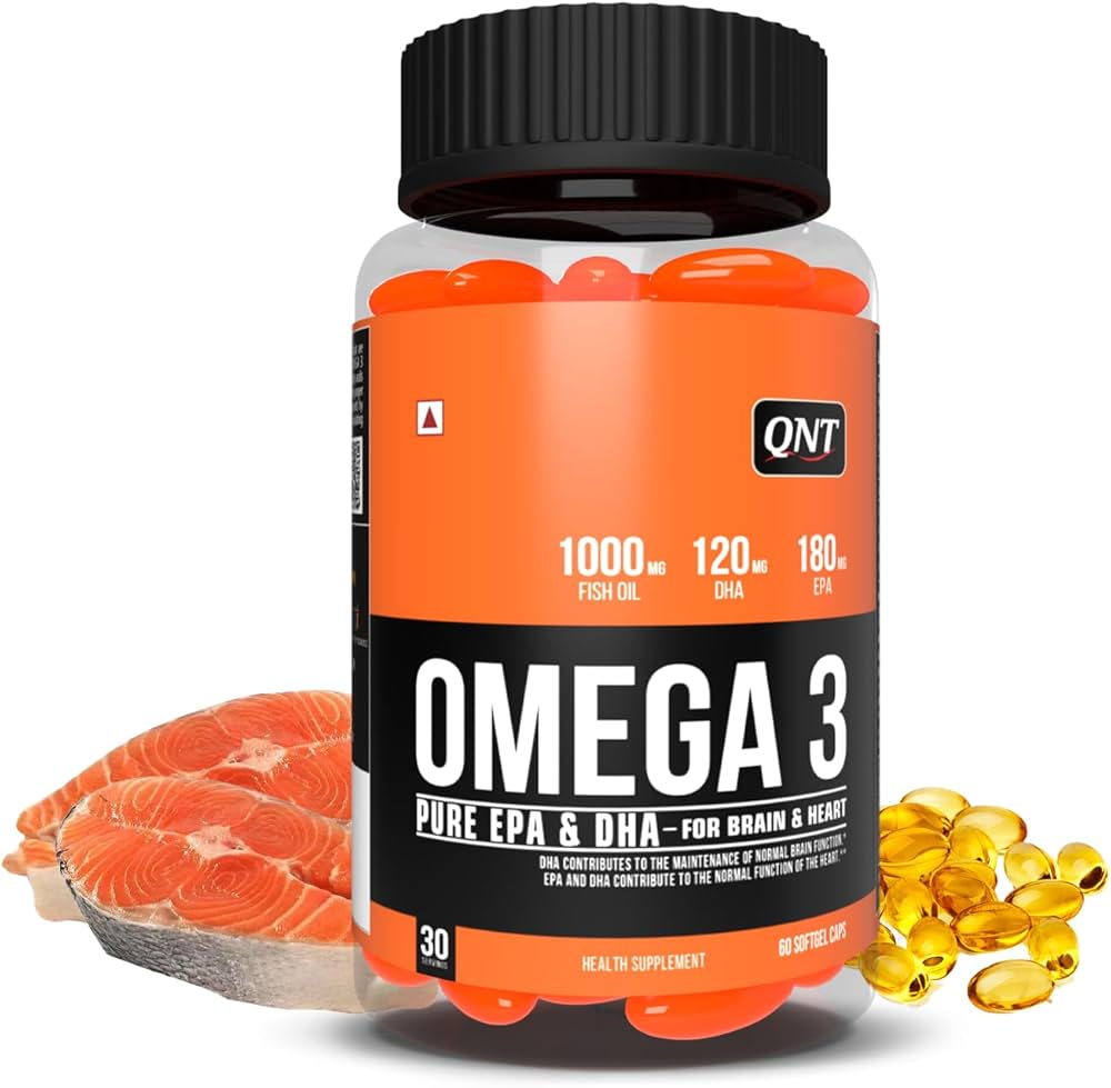 QNT Omega 3 Pure EPA & DHA – Support for Brain, Heart, & Joint Health (60 Softgels)