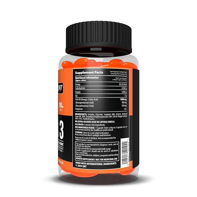 QNT Omega 3 Pure EPA & DHA – Support for Brain, Heart, & Joint Health (60 Softgels)