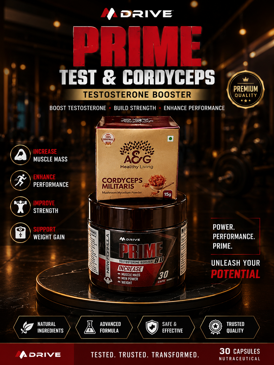 The Ultimate Vitality Combo: Prime Testosterone Booster + Cordyceps