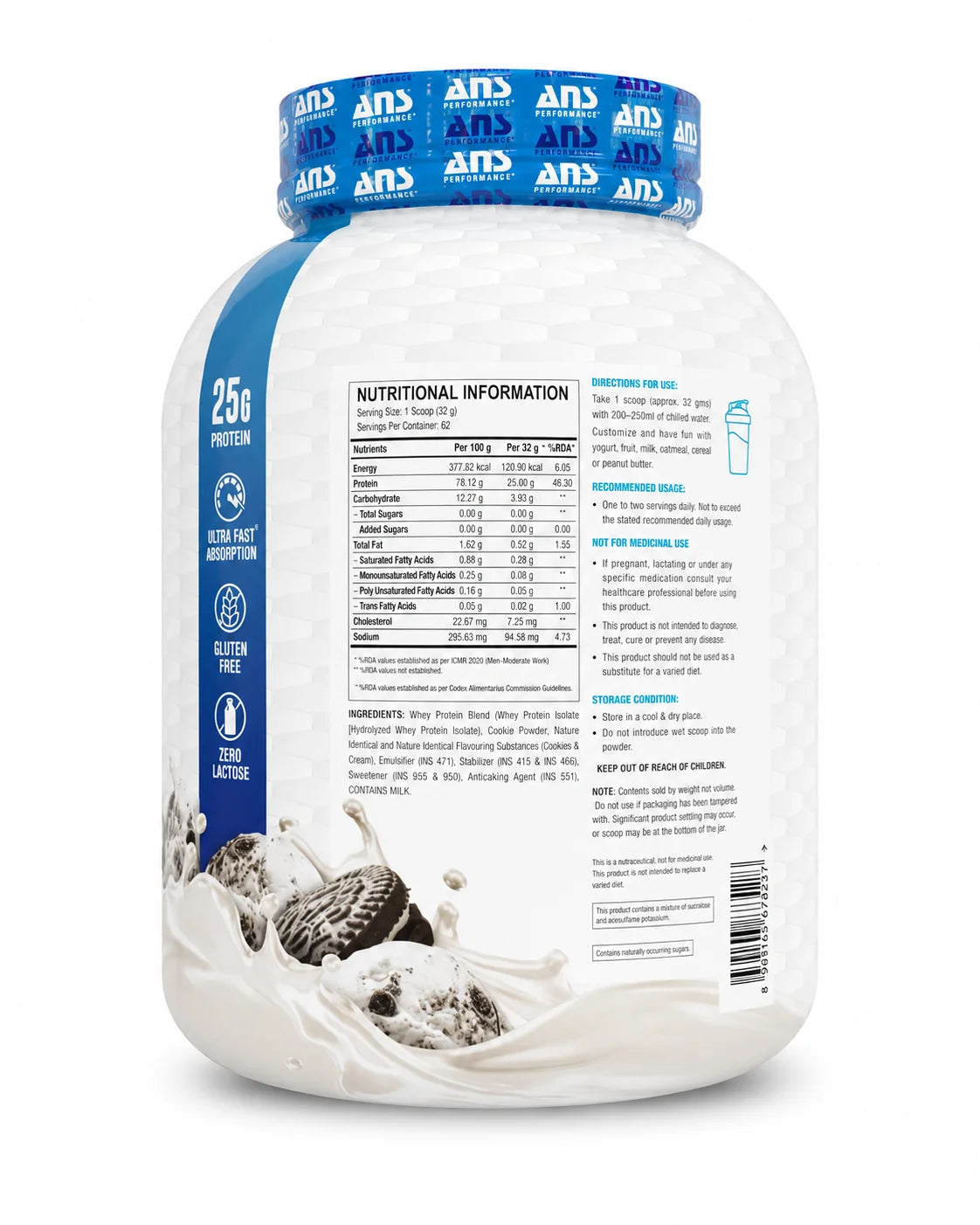 ANS Performance N-ISO Hydrolyzed Whey Protein Isolate (Milk Chocolate / Cookies & Cream | Vanilla) 4.4LB (2kg)