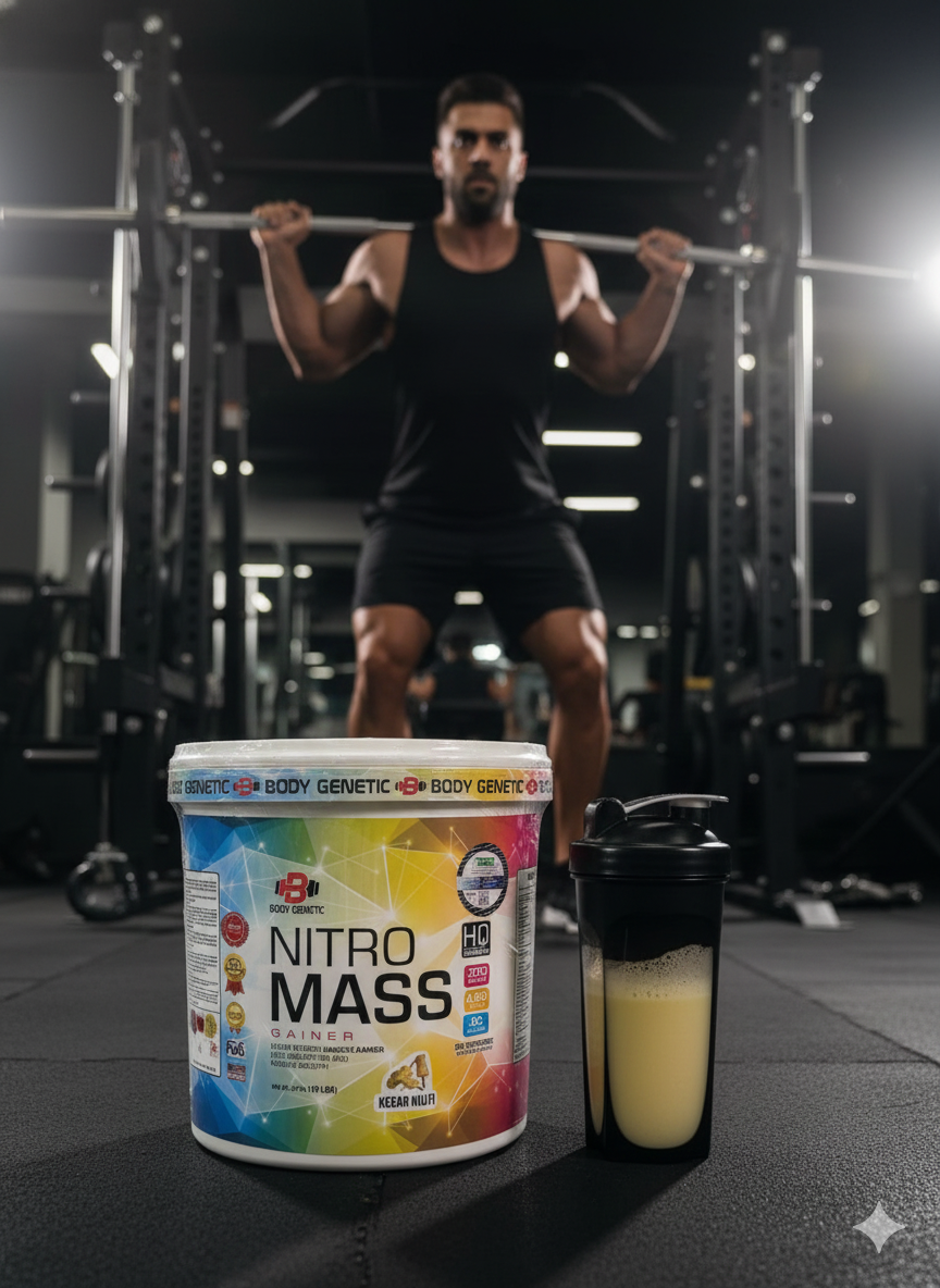 Body Genetic Nitro Mass Gainer – Kesar Kulfi Flavor (4.5kg / 10 lbs) BKT