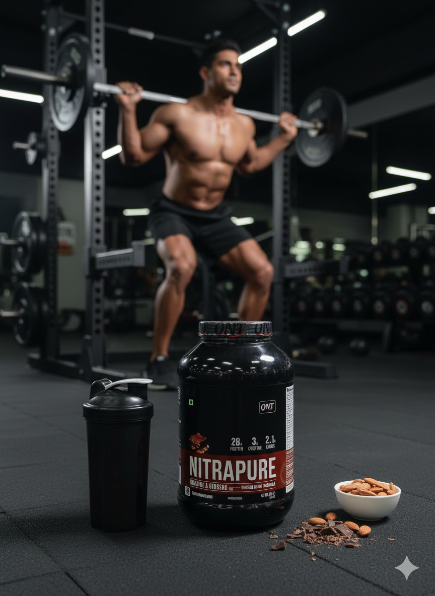 QNT Nitrapure Muscle Gain Formula – Choco Badam Flavour (2kg)