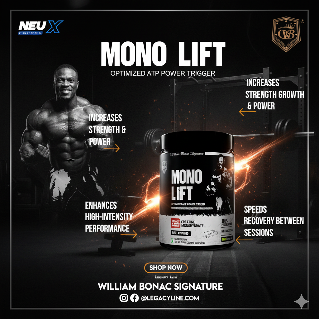 William Bonac Signature Legacy Line: MONO LIFT – 100% Pure Micronized Creatine Monohydrate