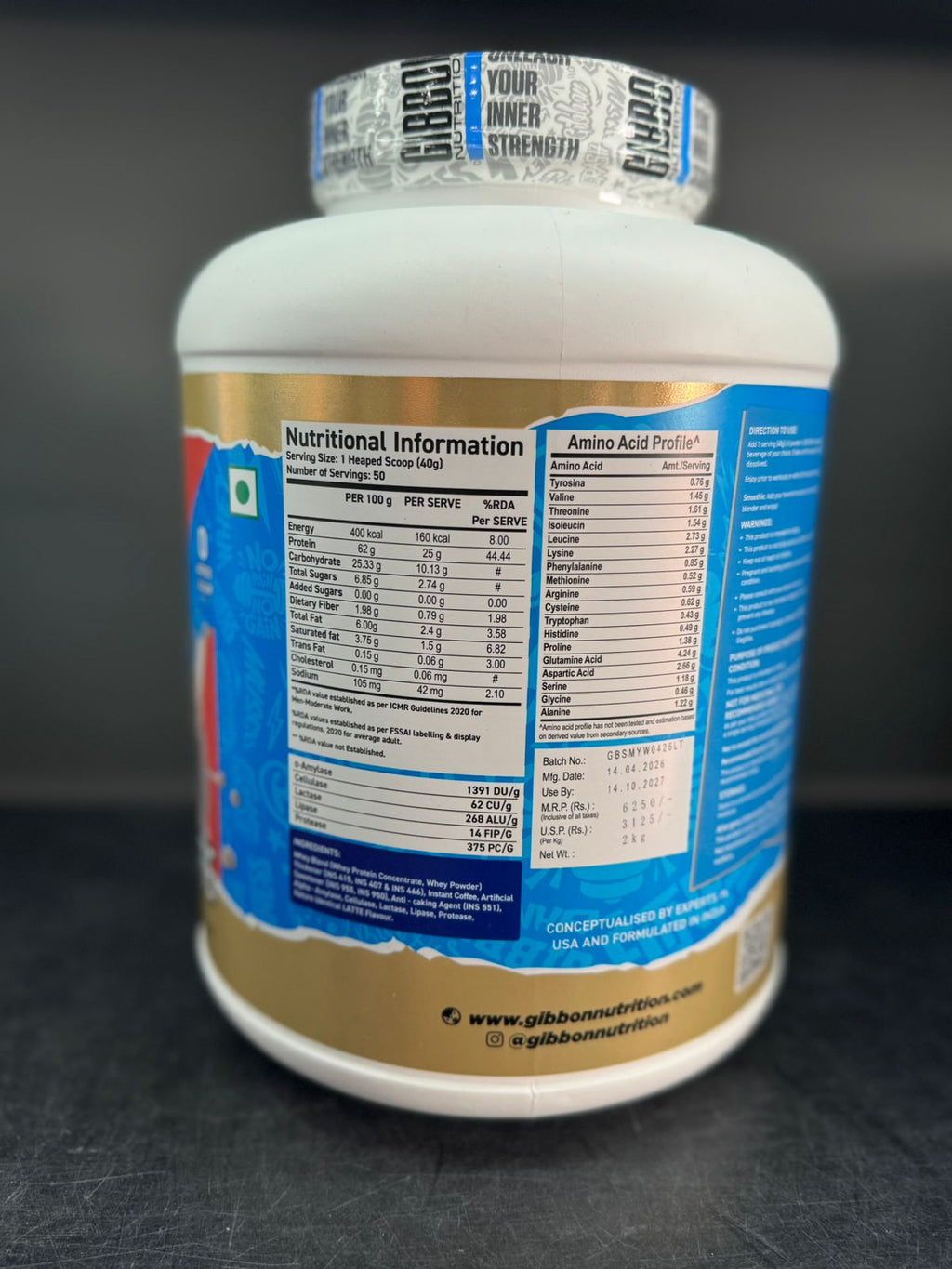 Gibbon Nutrition My Whey - Latte Whey Protein Concentrate (2 kg)