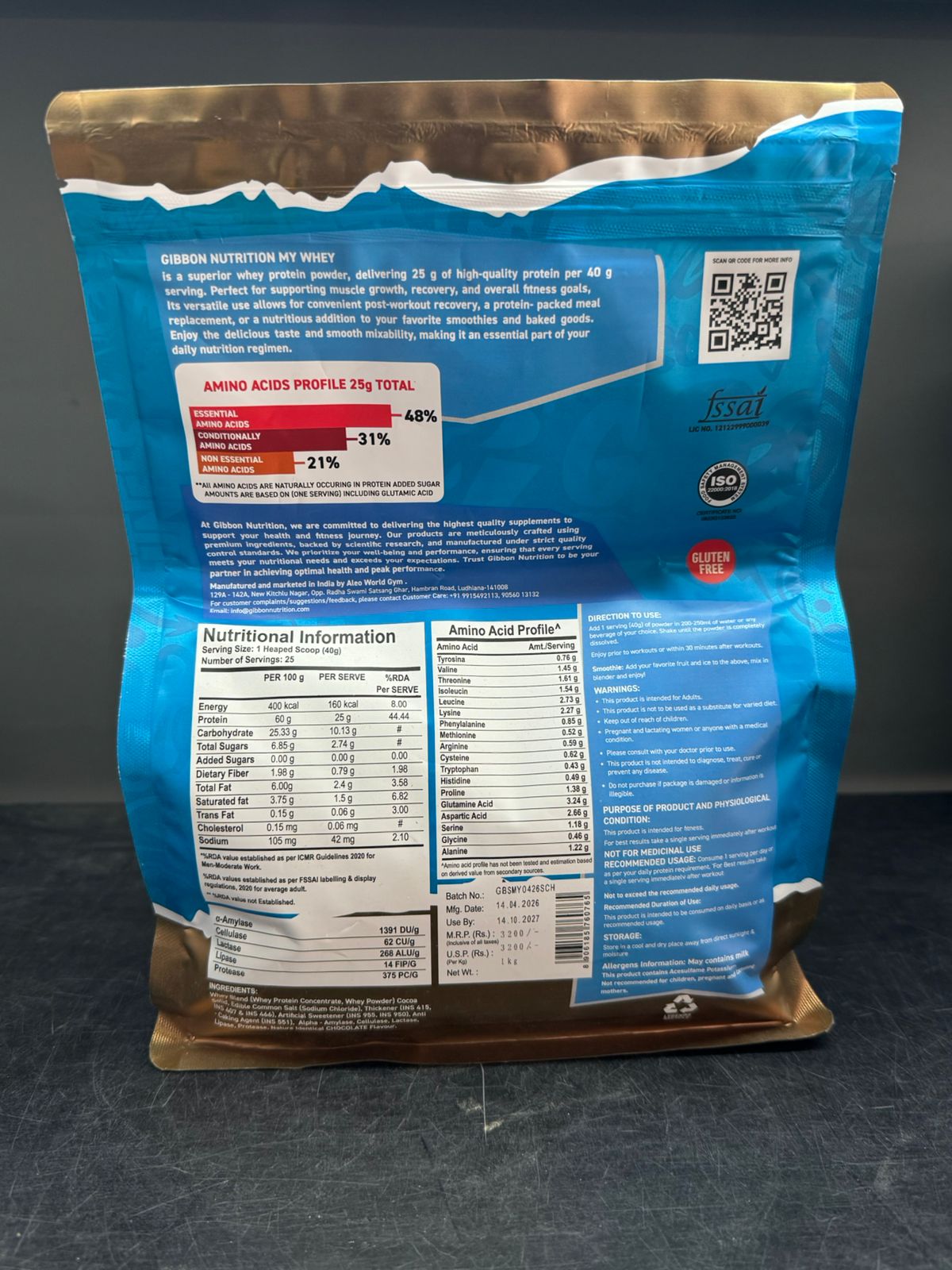 Gibbon Nutrition My Whey - Swiss Chocolate (1 kg, 25g Protein)