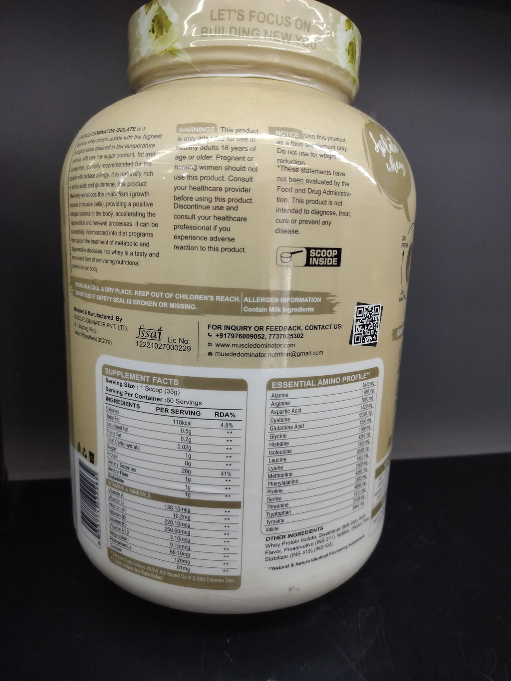 MD Isolate Whey Protein | 28 G Protein | 6 G BCAA