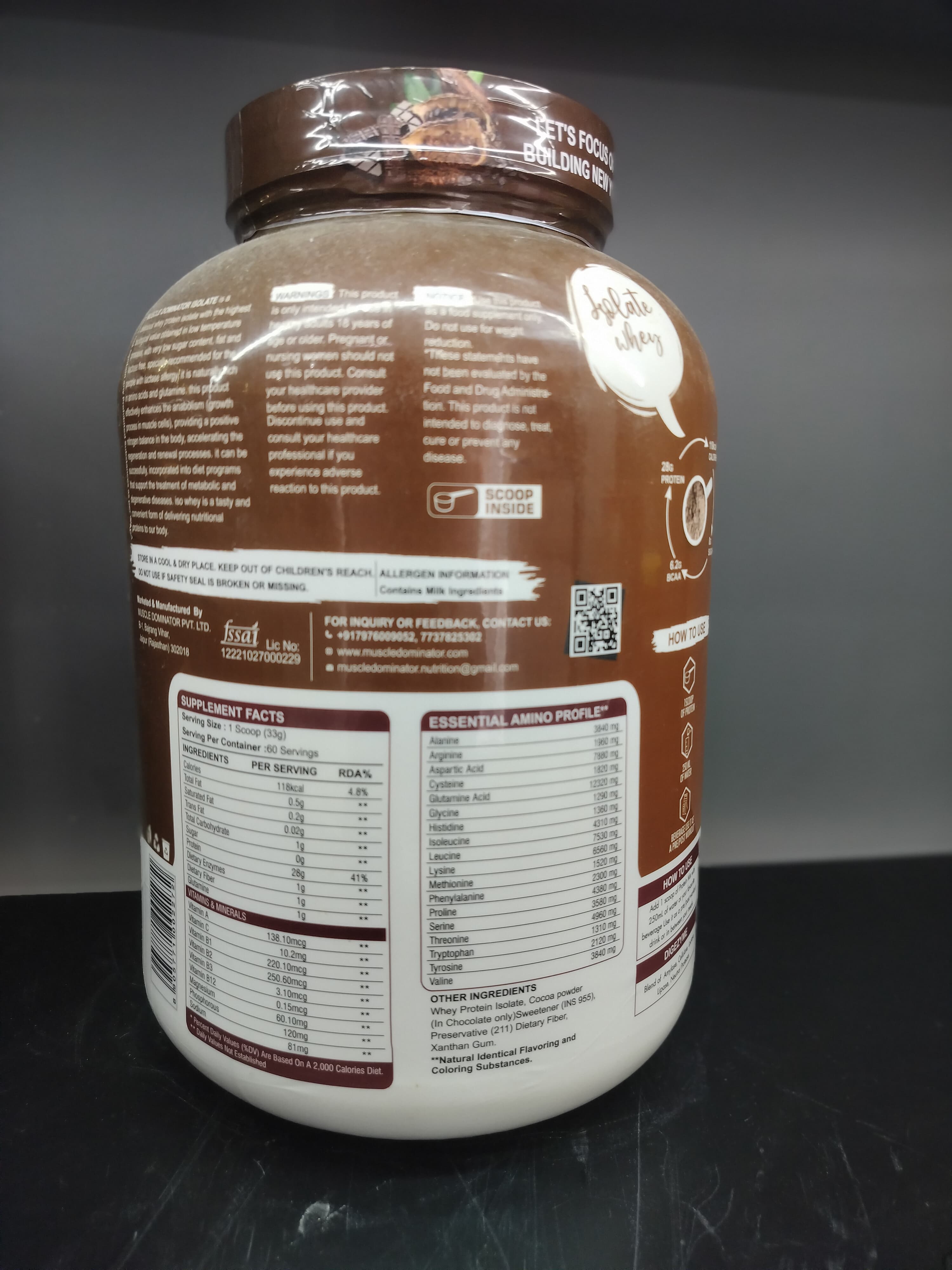 MD Isolate Whey Protein | 28 G Protein | 6 G BCAA