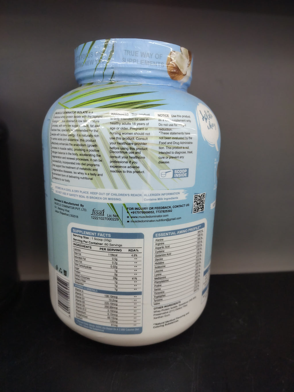 MD Isolate Whey Protein | 28 G Protein | 6 G BCAA
