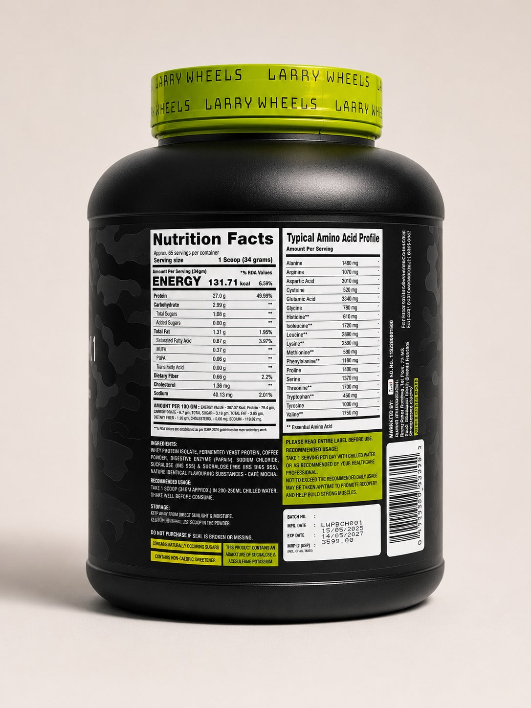 PR Supplements Whey Isolate Larry Wheels (Cafe Mocha, Mango)