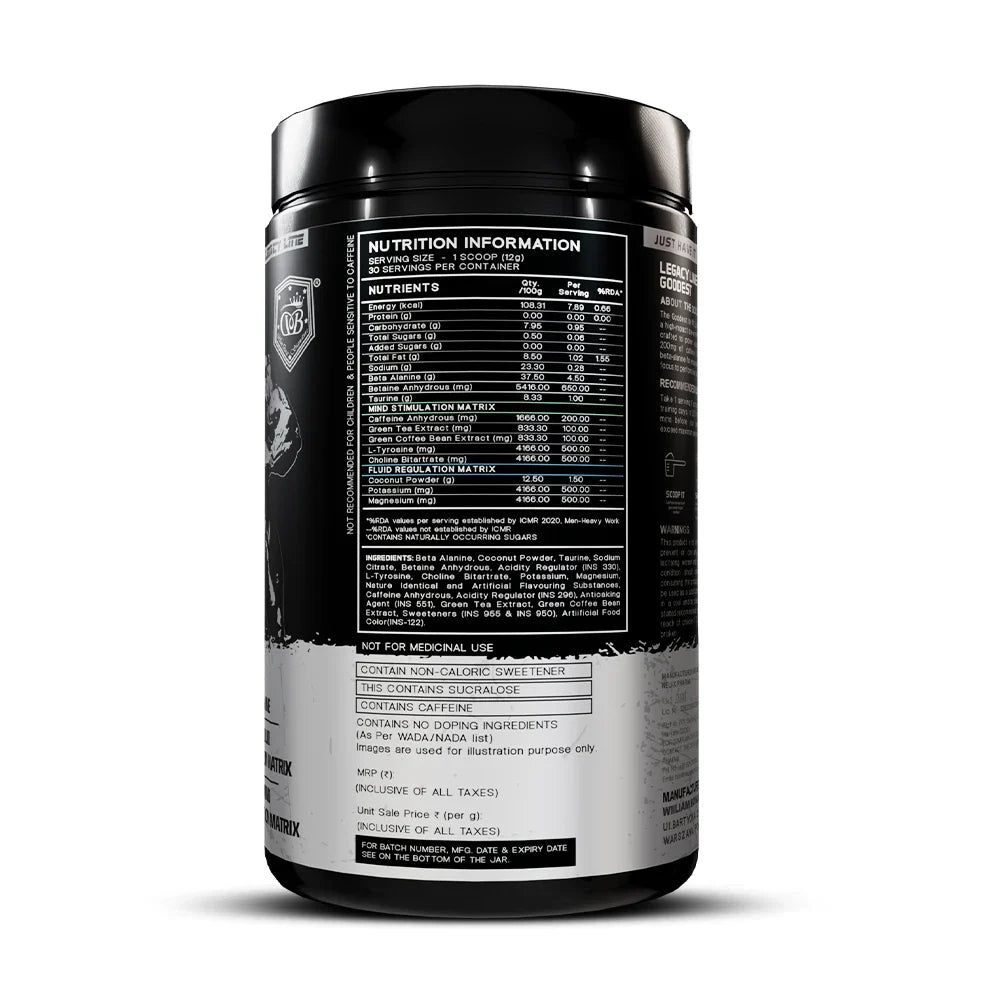 William Bonac Legacy Line: THE GODDEST – High-Stim Pre-Workout (30 Servings)