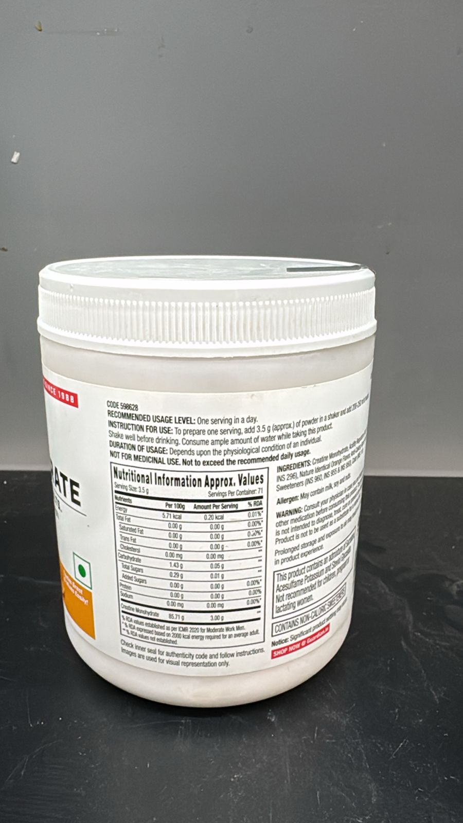 GNC Pro Creatine Monohydrate Orange - 250g