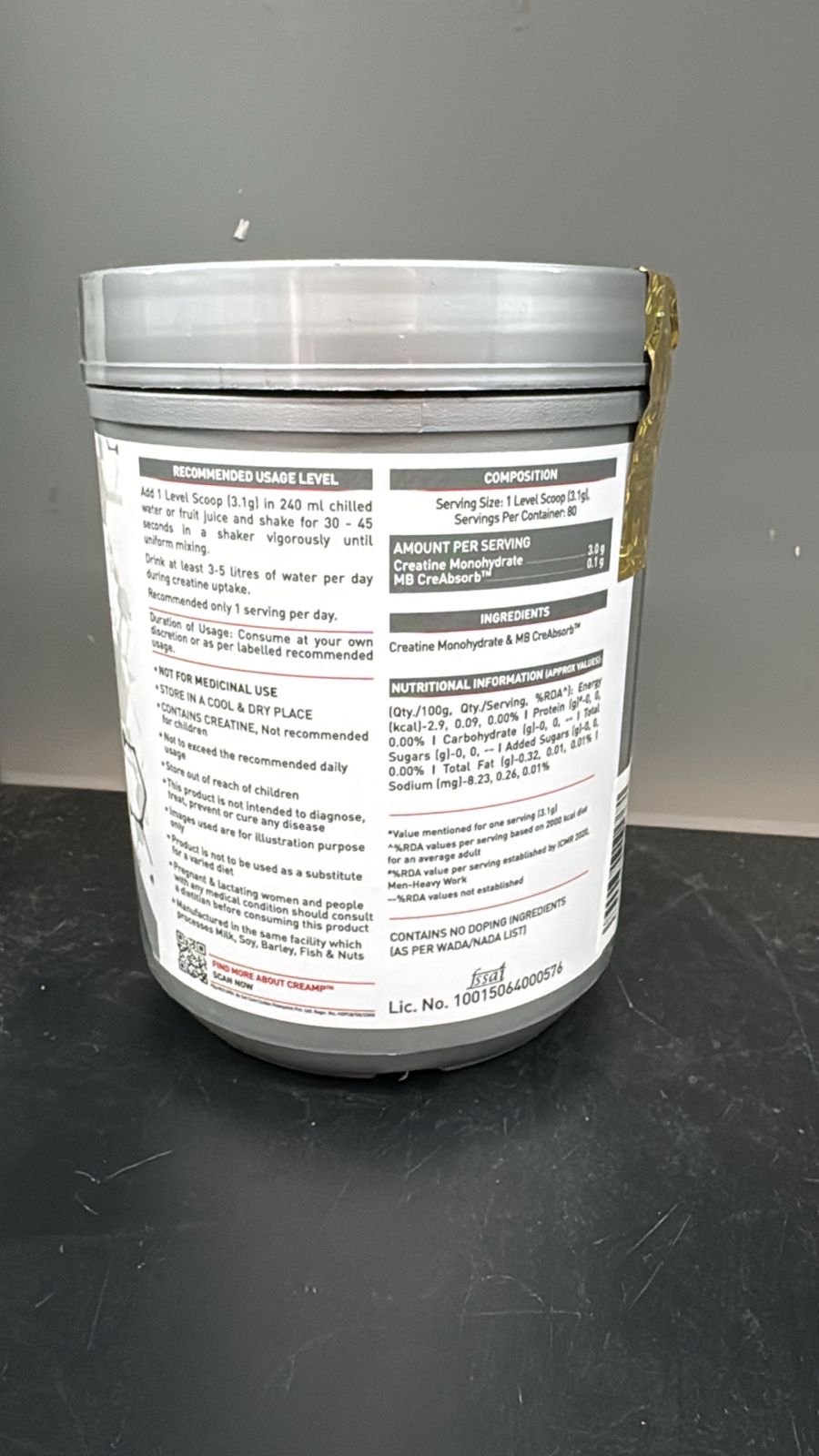 MuscleBlaze Micronized Creatine Monohydrate - 250g