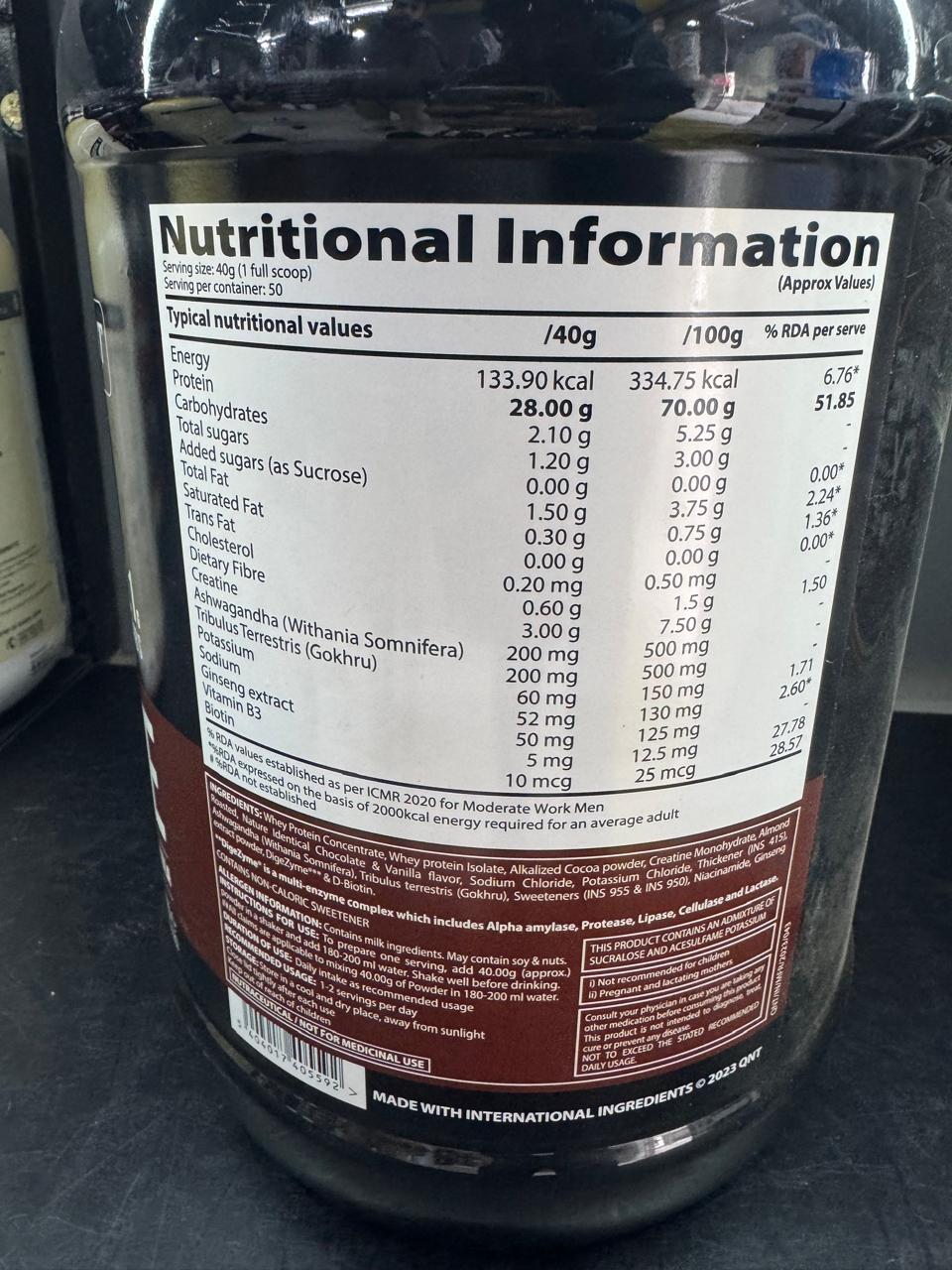 QNT Nitrapure Muscle Gain Formula – Choco Badam Flavour (2kg)