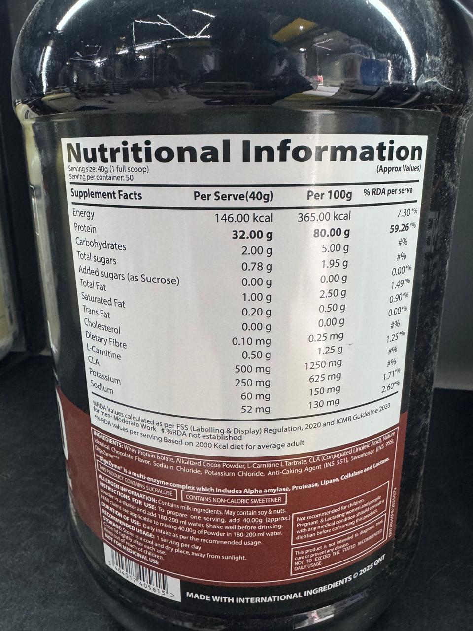 QNT ISO Ripped – L-Carnitine & CLA Weight Loss Formula - (2kg)