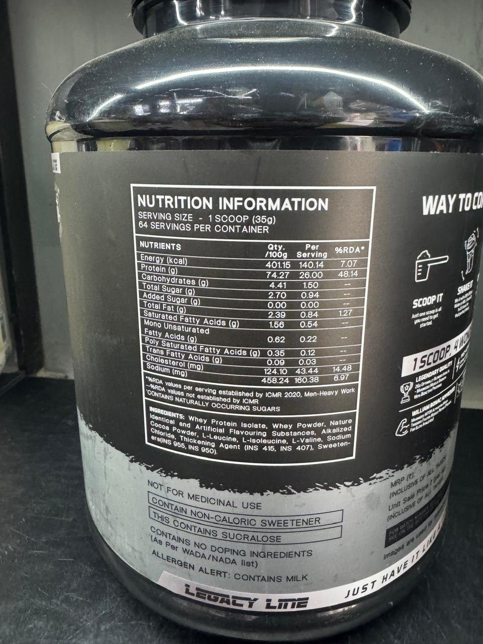 Legacy Line Whey ISO Regime – High-Purity Whey Protein Isolate (2.27kg / 5 lbs)