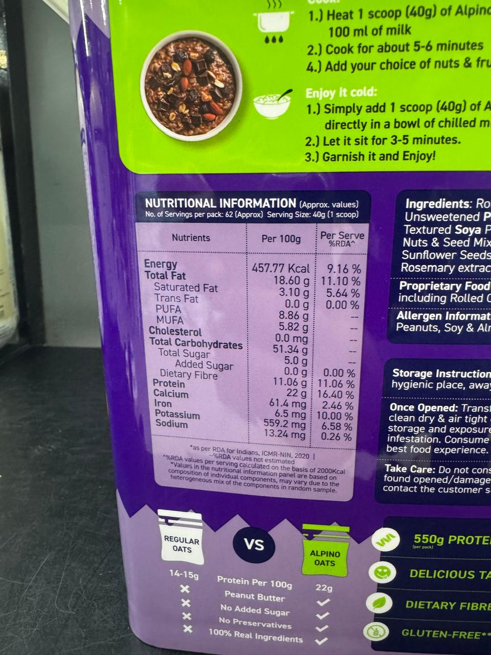 Alpino High Protein Super Oats – Chocolate (2.5kg)