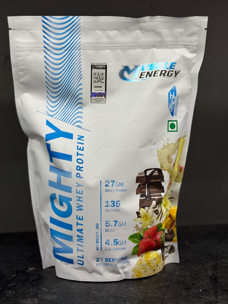 Muscle Energy Mighty Ultimate Whey Protein – High-Performance Whey Isolate & Concentrate Blend (1 KG)