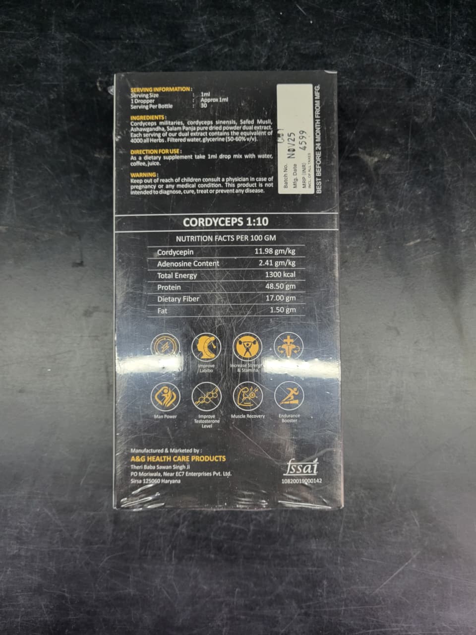 A&G Healthy Living | CORDYCEPS TESTO FUEL – Full Spectrum Liquid Extract (30ml)