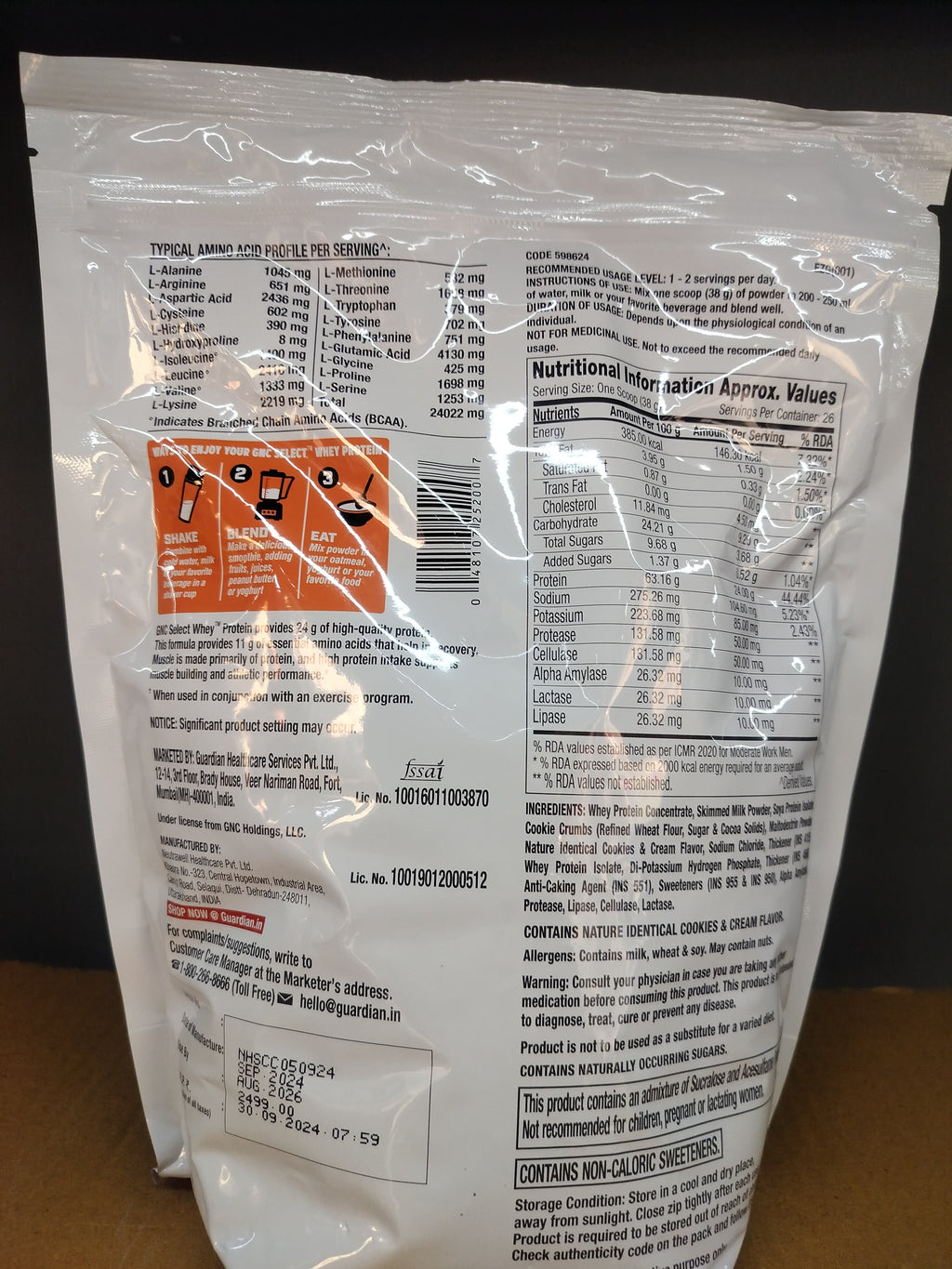 Gnc Select Whey 1Kg