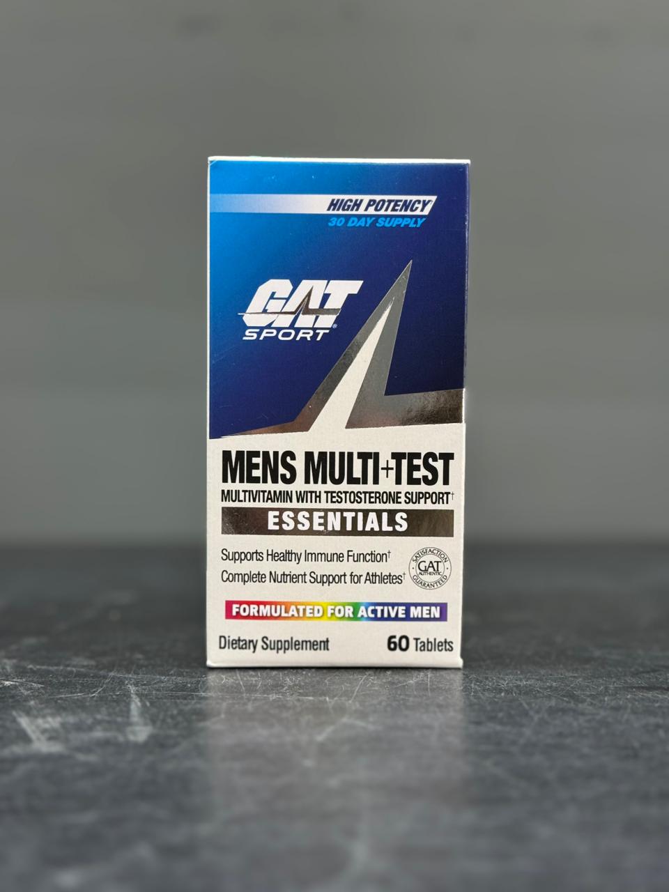 GAT Sport Men's Multi+Test – High Potency Multivitamin with Testosterone Support (60 Tablets)