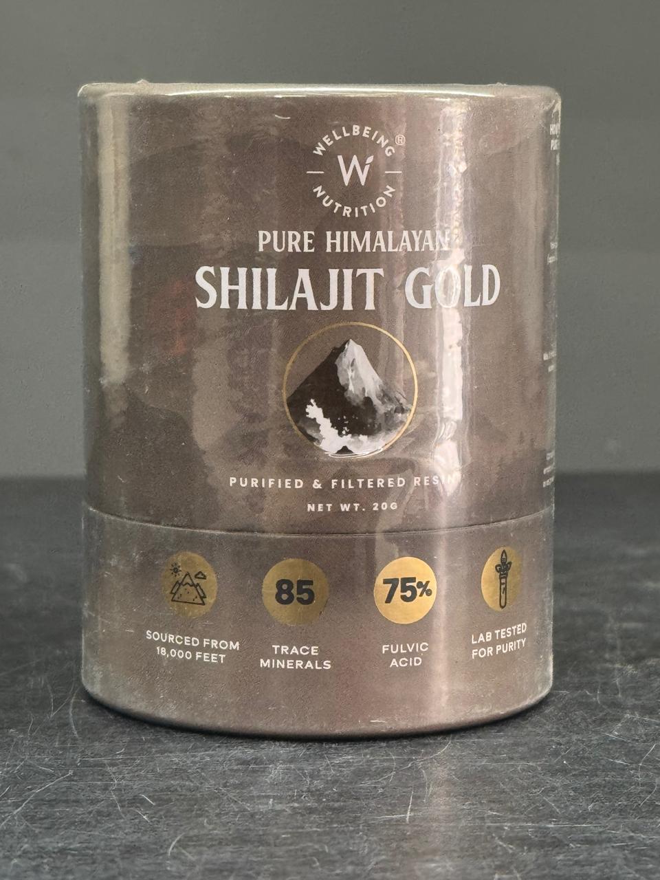 Wellbeing Nutrition Pure Himalayan Shilajit Gold – Purified & Filtered Resin (20g)