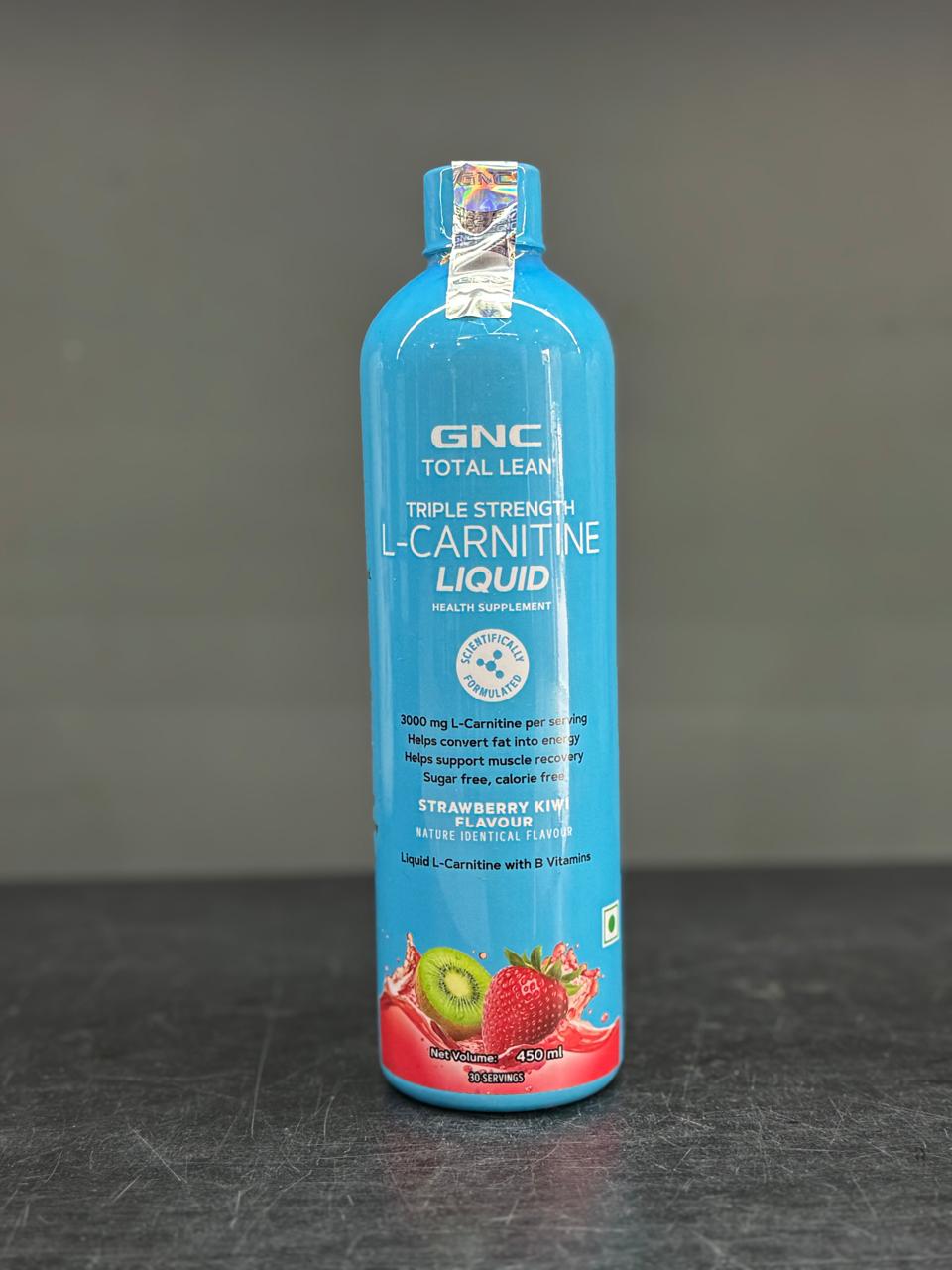 GNC Total Lean Triple Strength L-Carnitine Liquid – Strawberry Kiwi Flavor (450ml) - Fat Burner