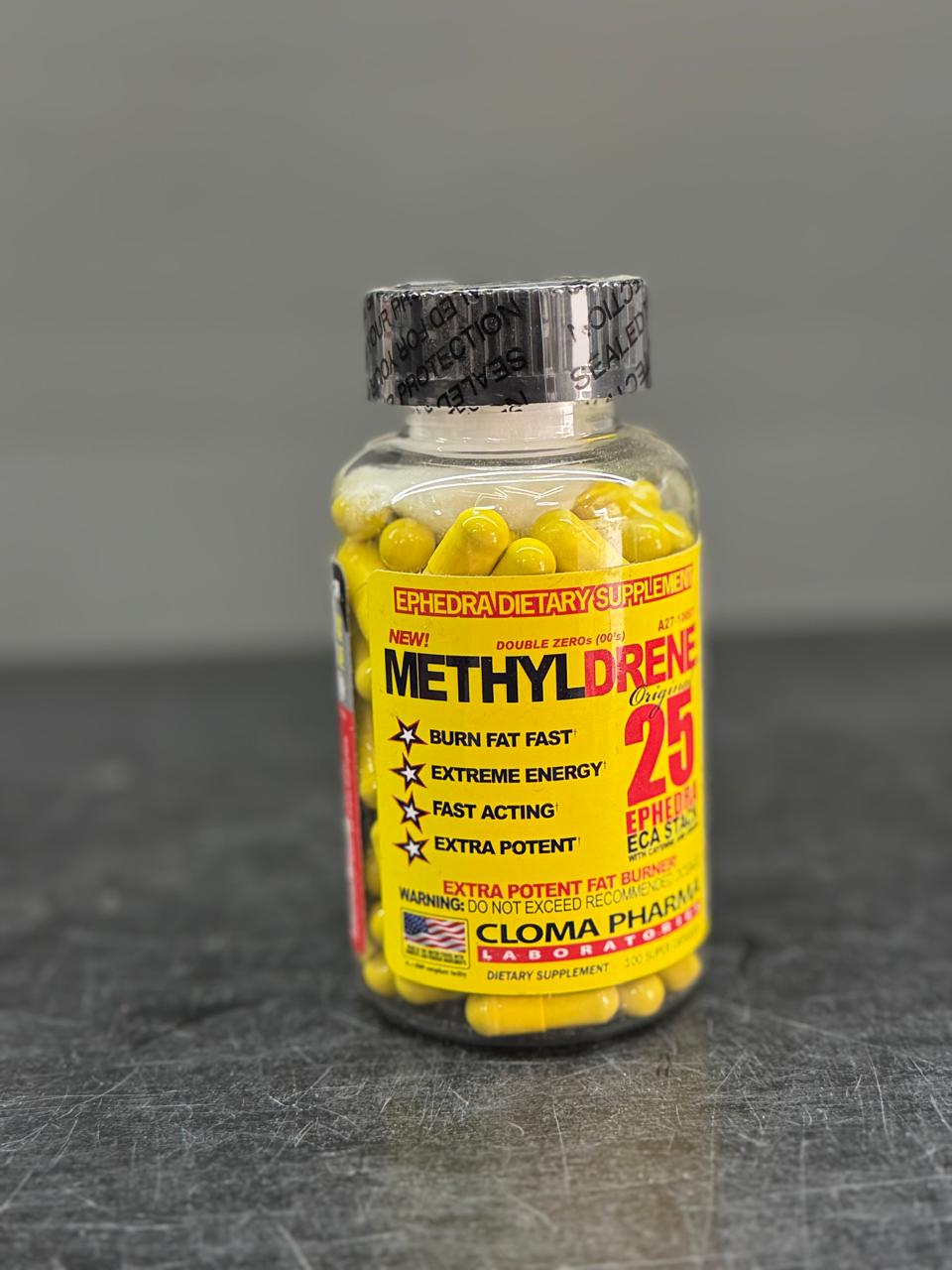 Cloma Pharma Methyldrene 25 – Ephedra ECA Stack Fat Burner (100 Capsules)