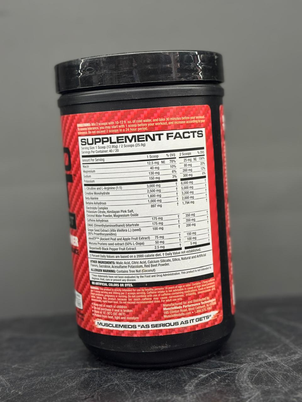 MuscleMeds Nitro Lift Pre-Workout – Maximum Muscle Power, Energy, & Pumps (Cherry Lime)