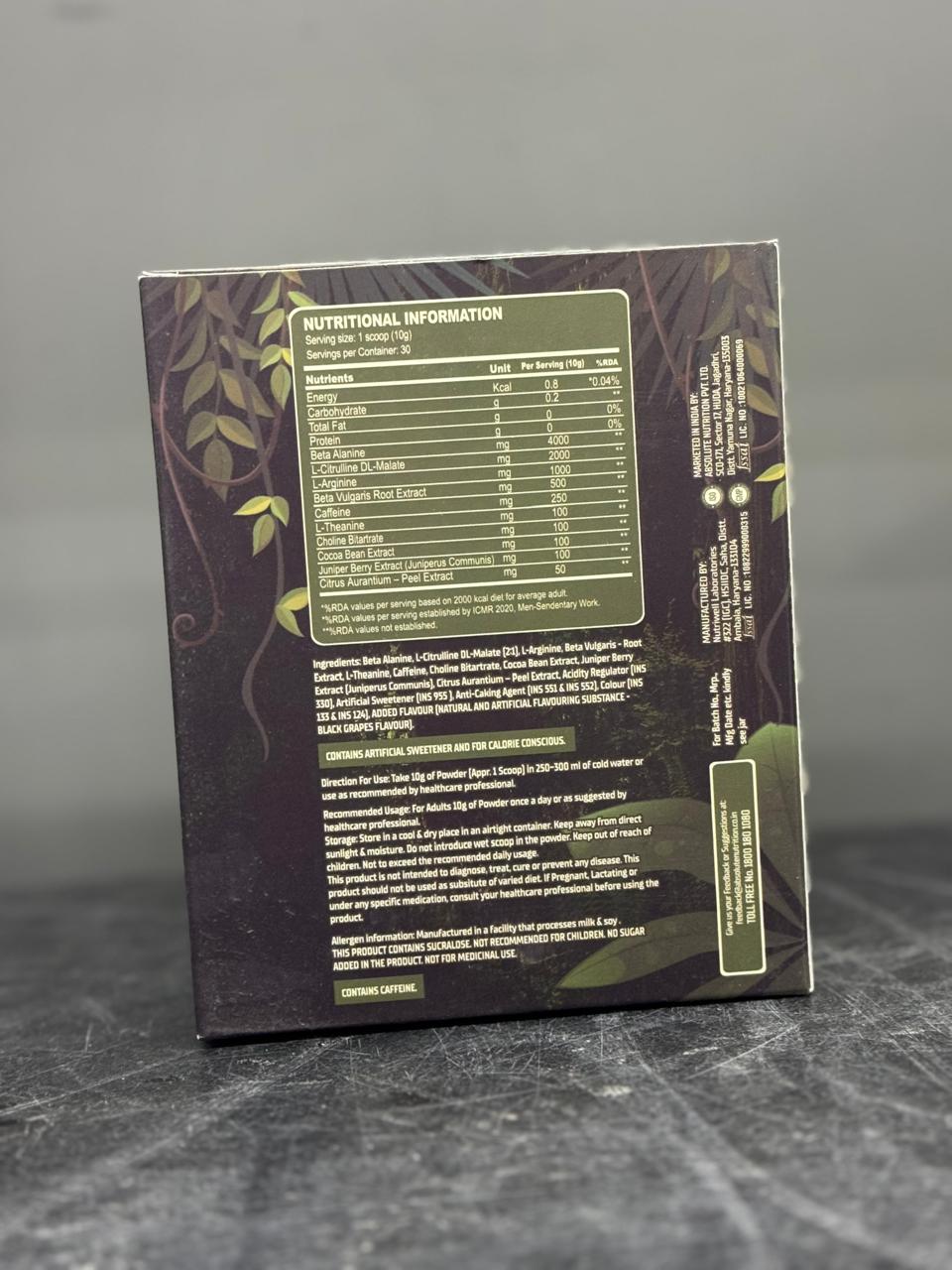 Absolute Nutrition Junk Jungle Pre-Workout – High-Intensity Energy & Performance Formula (Black Grapes Flavour)