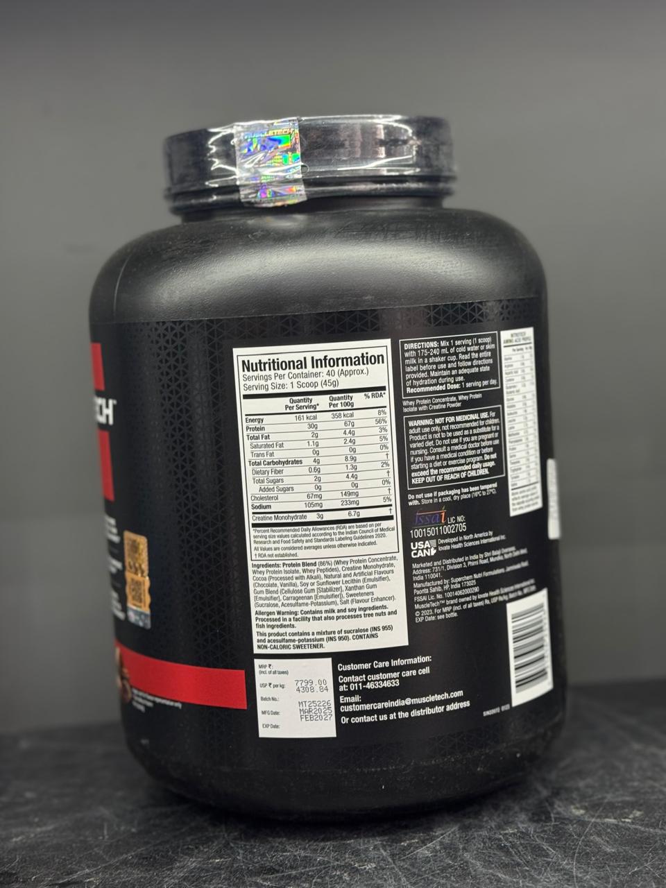 MuscleTech Nitro-Tech Whey Protein – Ultimate Musclebuilding Formula (Milk Chocolate, 1.81kg), Muscle Gainer