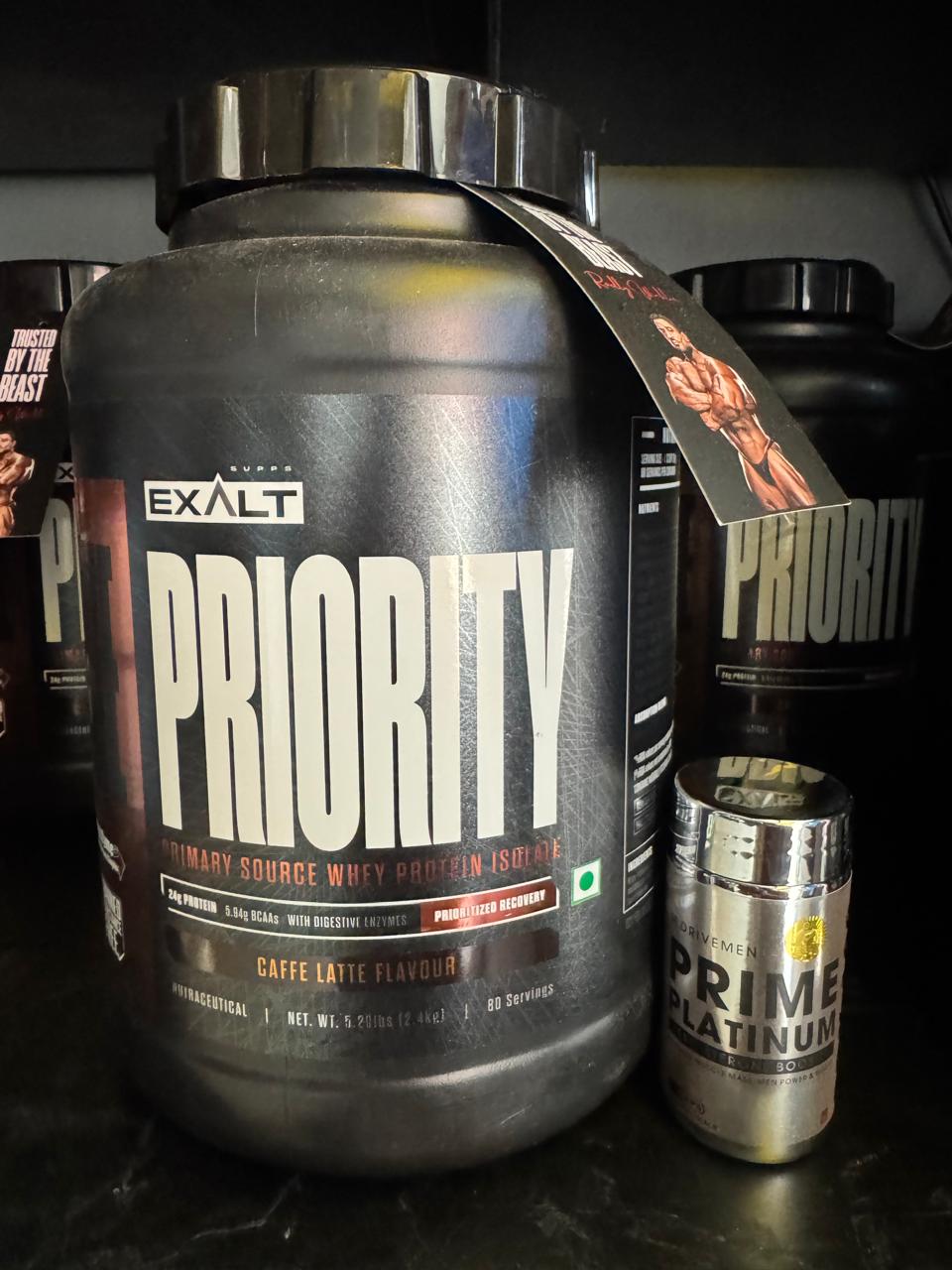 Elite Muscle & Power Stack: Exalt Supps Priority Whey Isolate (2.4kg) + Prime Platinum Testosterone Booster (30Caps) – Ultimate Lean Gains Combo
