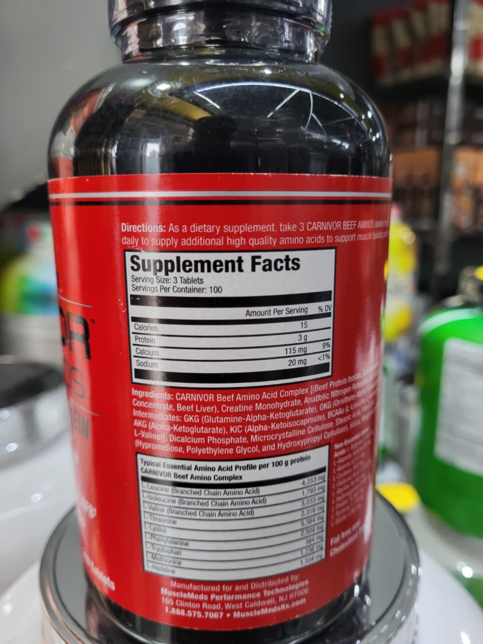 MuscleMeds Carnivor Beef Aminos – Ultra-Concentrated 100% Pure Beef Protein Amino Acid Complex (300 Tablets)