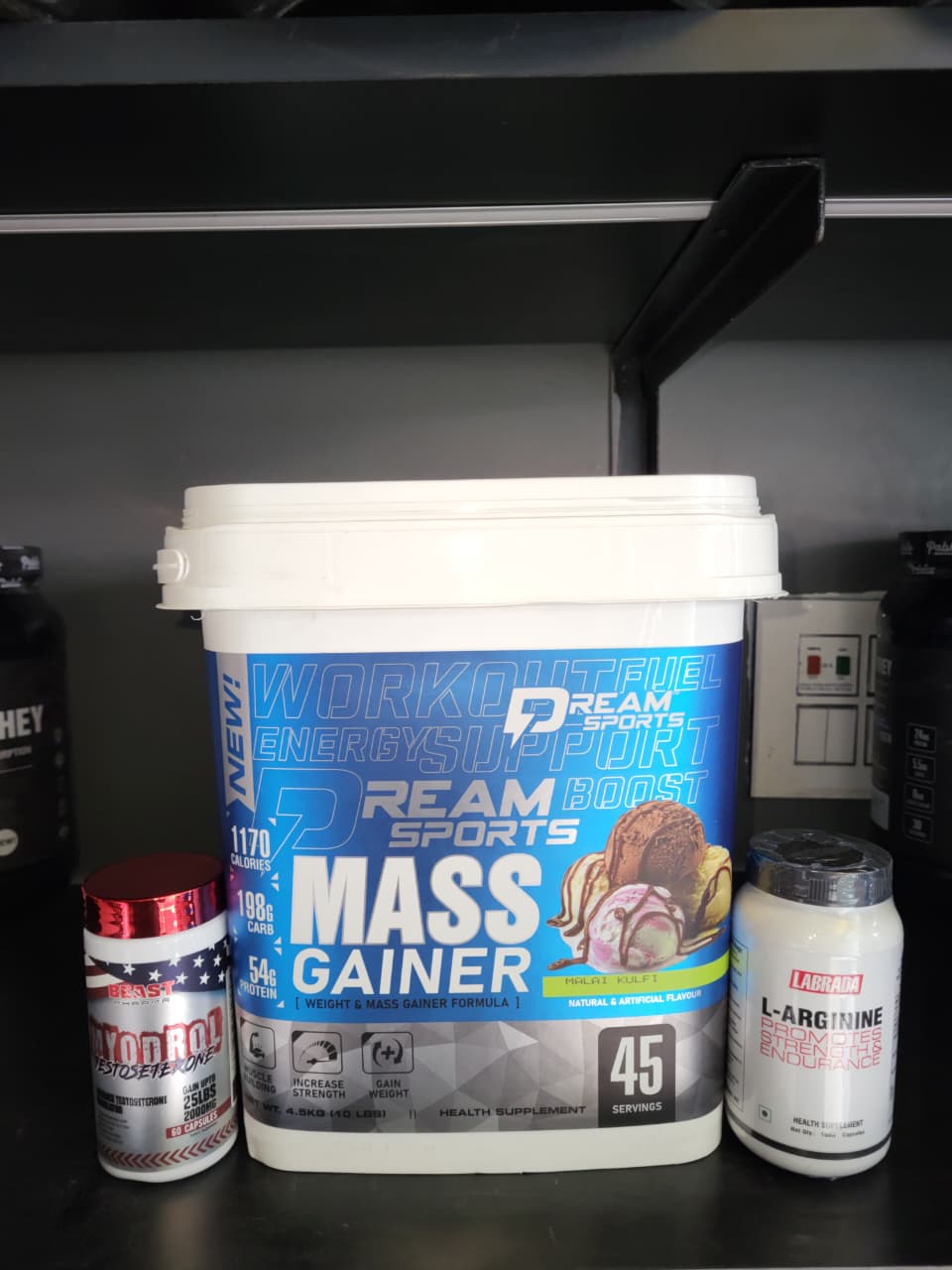 Hardcore Muscle & Strength Foundation: Dream Sports Mass Gainer + Beast Pharma Myodrol + Labrada L-Arginine