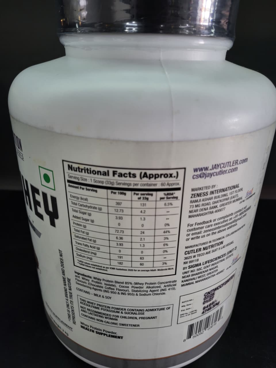 Cutler Nutrition Total Whey - High-Quality Whey Protein Blend - 2kg - Chocolate Coffee