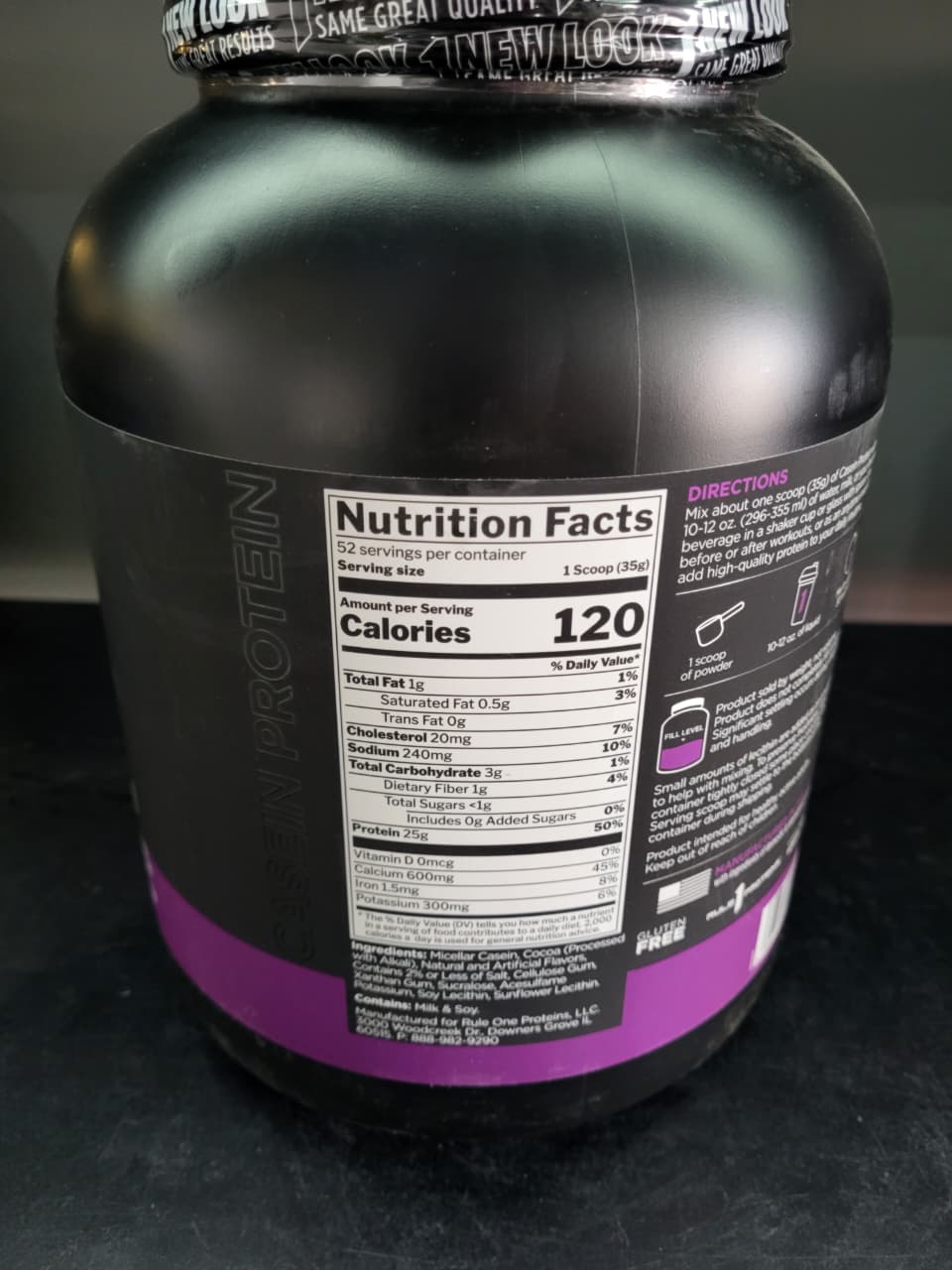 Rule 1 R1 Casein™ - 100% Micellar Casein Protein - 1.82kg (4.01 lbs) - Chocolate Fudge