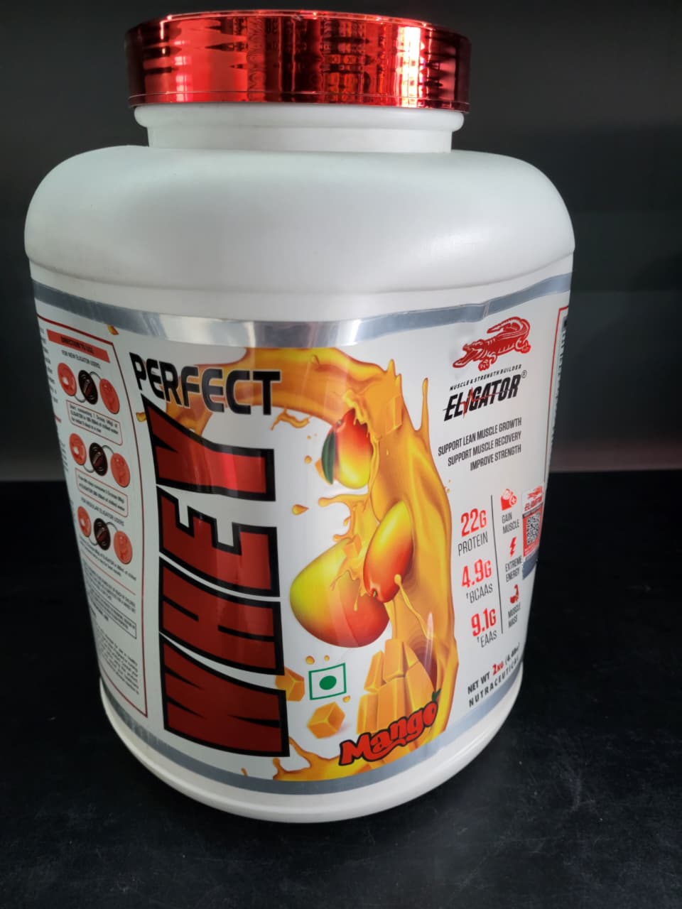 Eligator Perfect Whey - Muscle & Strength Builder - 2kg (4.4lb) - Mango Flavour