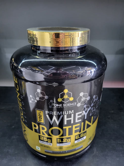 One Science Nutrition 100% Premium Whey Protein – 25g Protein, 6.6g BCAA | Fast Absorption & Muscle Recovery | Chocolate Charge (2.27kg / 70 Servings)