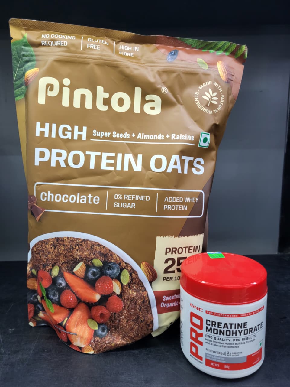 The Power Breakfast & Performance Stack: Pintola High Protein Oats + GNC Pro Performance Creatine