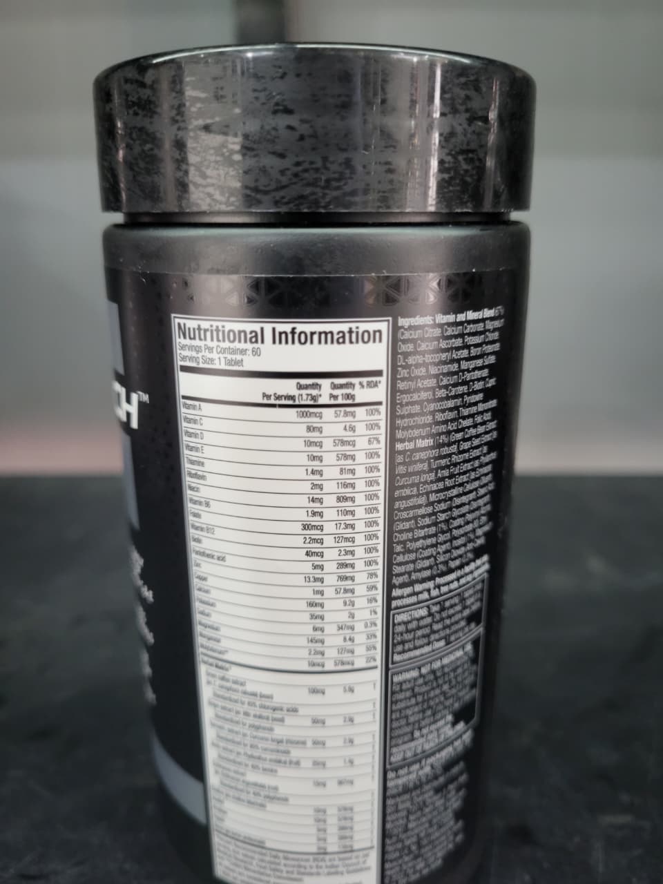 MuscleTech Platinum Multi Vitamin – Daily Nutritional Support for Active Individuals | 18 Vitamins & Minerals | 240mg Herbal Matrix (60 Tablets)