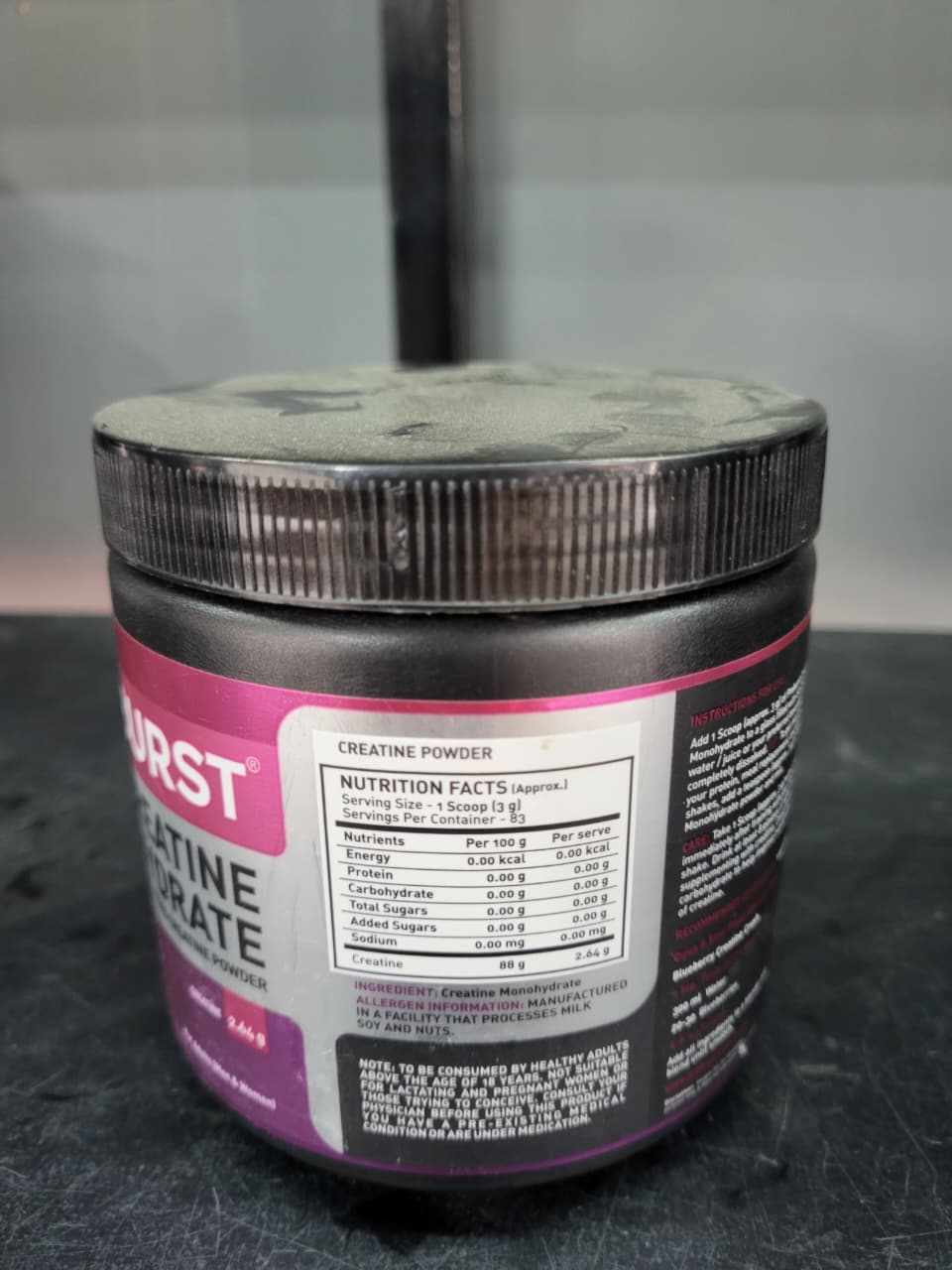 Proburst Creatine Monohydrate – Pure Micronised Creatine Powder for Strength & Performance | Unflavoured (250g / 83 Servings)