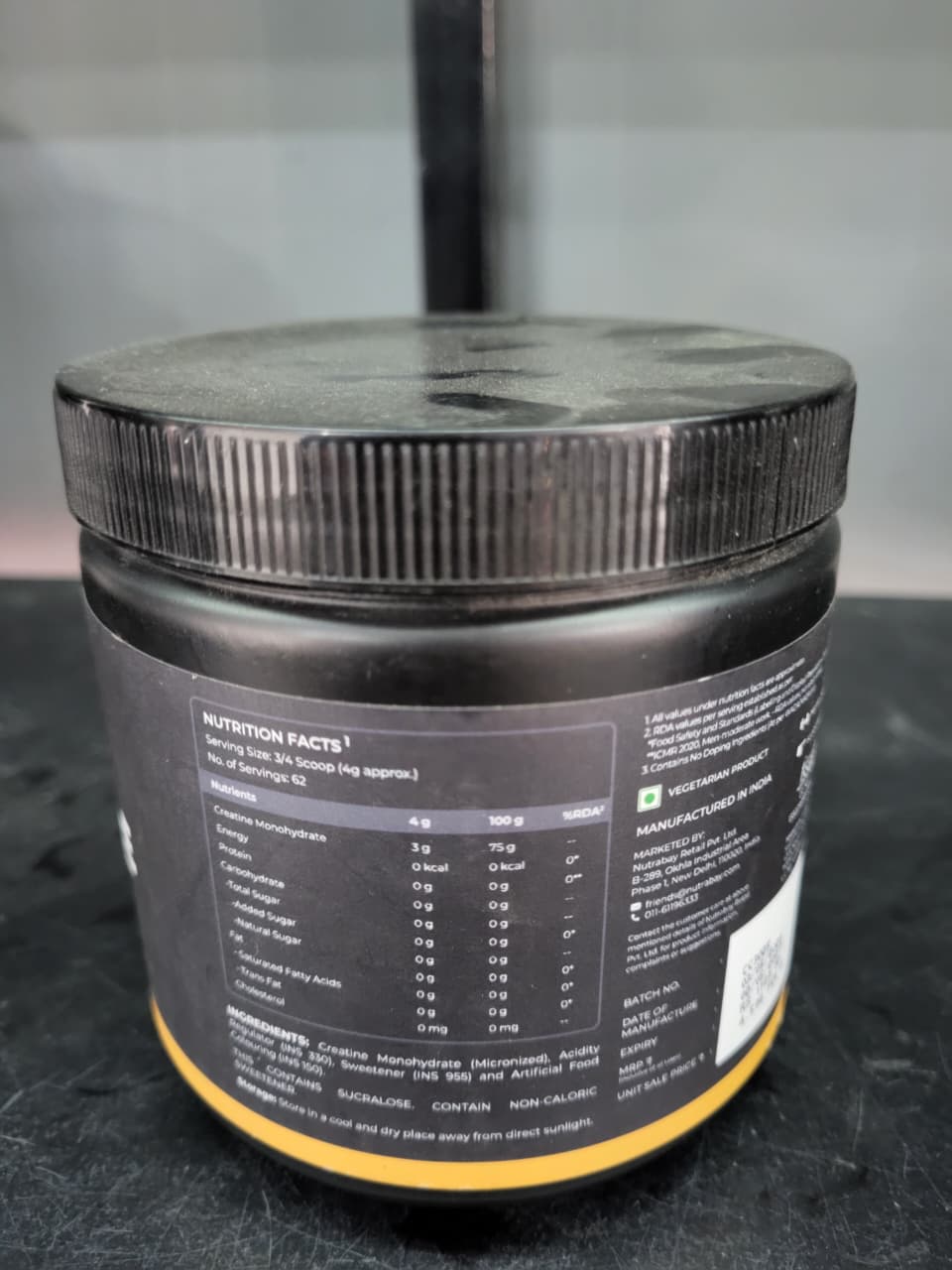 Nutrabay Gold Micronized Creatine Monohydrate – Pure Performance & Muscle Strength | Cola Flavor (250g / 62 Servings)