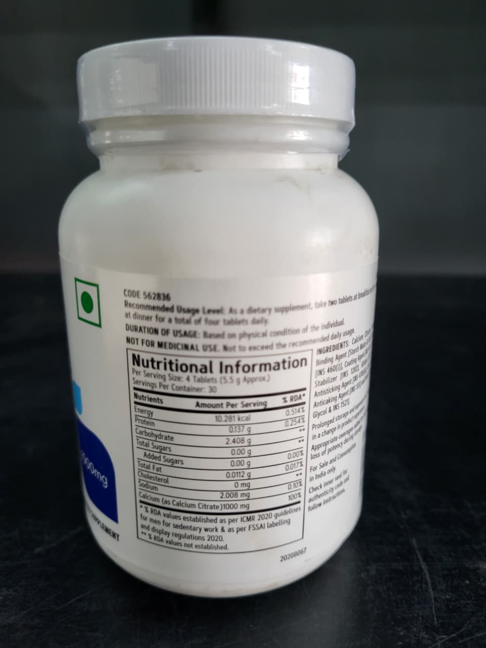 GNC Calcium Citrate 1000mg – Essential Mineral for Strong Bones & Teeth | Highly Absorbable Formula | 120 Tablet