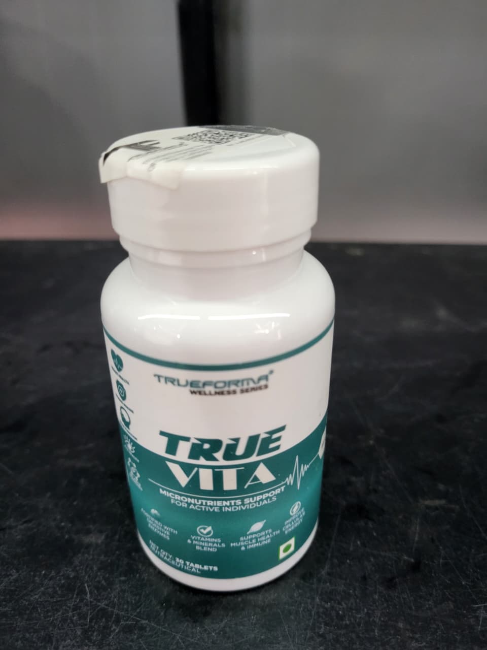 Trueforma True Vita – Daily Micronutrients Support for Active Individuals | Fortified with Digestive Enzymes & Vitamins | 30 Tablets (30 Servings)