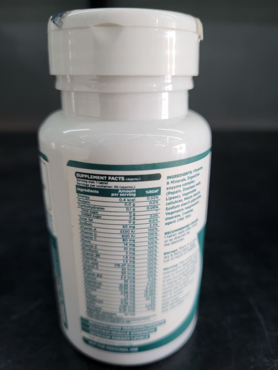 Trueforma True Vita – Daily Micronutrients Support for Active Individuals | Fortified with Digestive Enzymes & Vitamins | 30 Tablets (30 Servings)