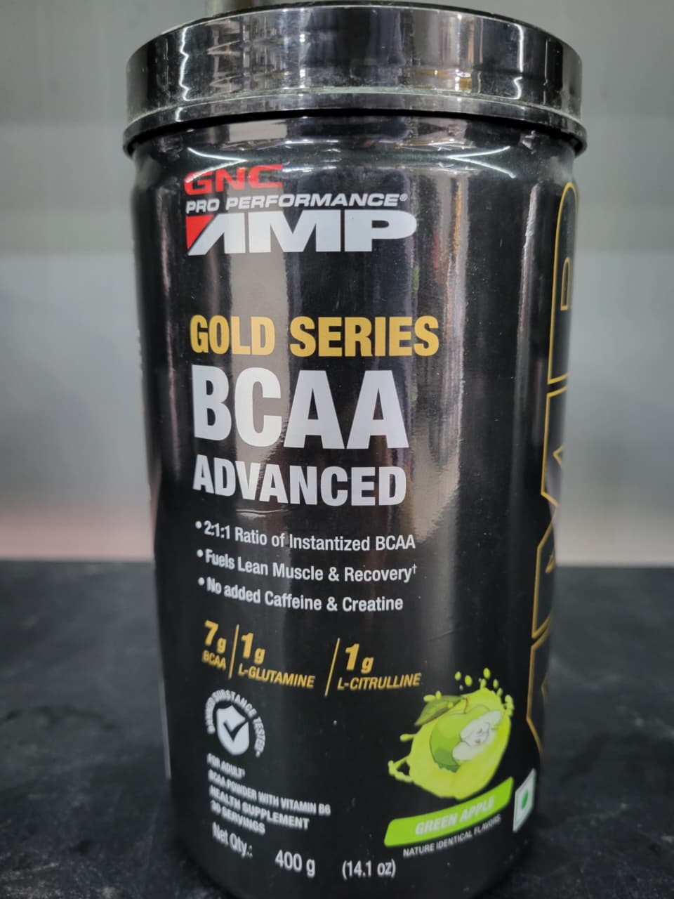 GNC Pro Performance® AMP | Gold Series BCAA Advanced – Green Apple (400g)