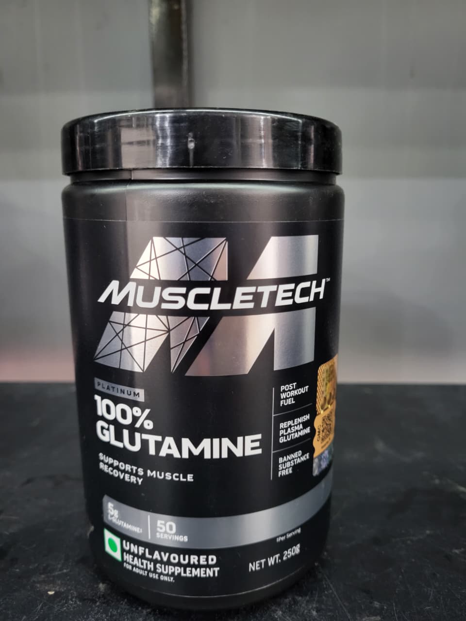 MuscleTech Platinum | 100% Glutamine – Ultra-Pure Muscle Recovery (250g)