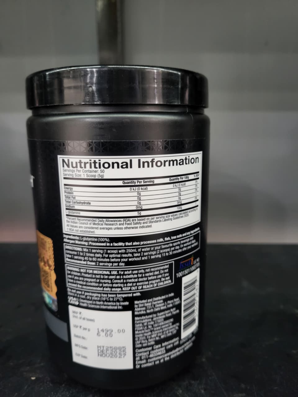 MuscleTech Platinum | 100% Glutamine – Ultra-Pure Muscle Recovery (250g)