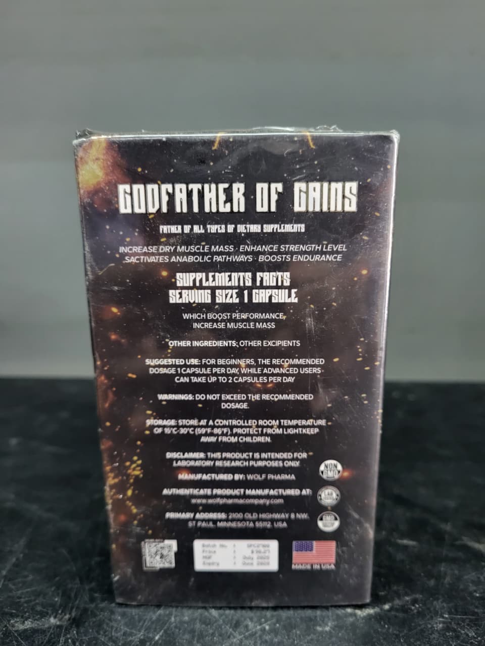 Wolf Pharma | GODFATHER OF GAINS – Elite Anabolic Support (60 Capsules)