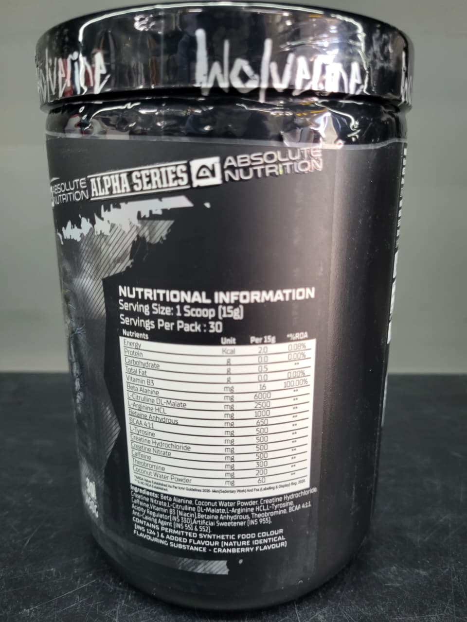 Absolute Nutrition | WOLVERINE Pre-Workout – Alpha Series (Cranberry)